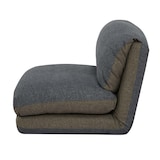 thumbnail of Sillón HWC-E68, sofá cama, sillón funcional, sillón plegable, reclinable, tela/textil ~ caqui/gris oscuro