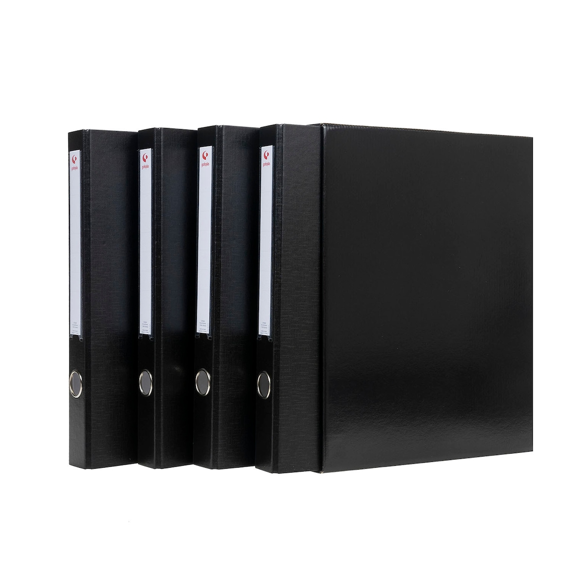 Módulo de 4 Archivadores de anillas mixtas 25 mm Grafcolor Negro