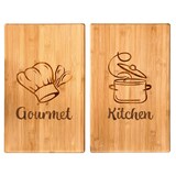 thumbnail of 2er Set Bambus Schneide- und Abdeckplatte mit dekorativen Motiven