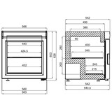 thumbnail of Doppelpack 2x Tischmodell Tiefkühlschrank mit Glastür für Eis BxTxH 542x566x628mm