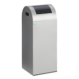 thumbnail of PROREGAL Selbstlöschender Wertstoffsammler rund | 60 Liter, HxBxT 80x32x32cm | Verzinkter Stahl | Silber-Anthrazit | Mülleimer Abfalleimer Müllkorb