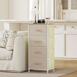 thumbnail of HOMCOM cajonera de tela cómoda con 4 cajones 4 bolsillos laterales 2 ganchos y estructura de acero cómoda para dormitorio pasillo beige