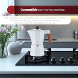 thumbnail of BERGNER Naturally - Cafetera para 6 Tazas en Aluminio blanco con mango de madera