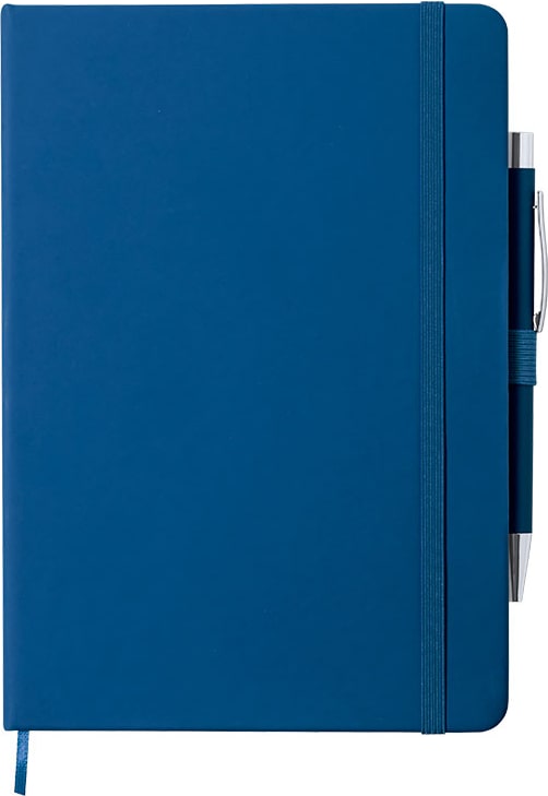 Bloc De Notas Azul Y Bolígrafo A Juego | Makro