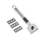 thumbnail of Leifheit raschietto per piano di cottura in acciaio per rimozione cibo bruciato 3 lame in dotazione chiusura con sistema protezione da taglio argento