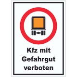 thumbnail of Verbot Kfz mit Gefahrgut Aufkleber A8 (52x74mm)