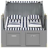 thumbnail of vidaXL Strandstoel met kussens poly rattan en hout blauw en wit