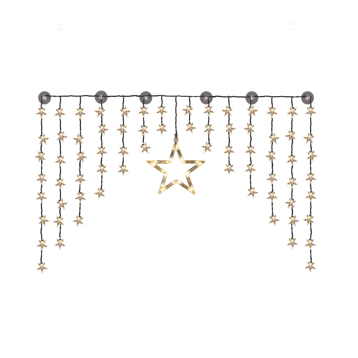 Sternenvorhang LED warmweiß 90 Lichter Innen Außen 140x95 cm