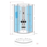 thumbnail of Dampfdusche Duschtempel Sauna Dusche Duschkabine D46-10T2-EC 90x90 cm mit 2K Scheiben Versiegelung