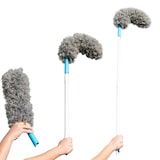 thumbnail of 3x Staubwedel ausziehbar 100 - 136 cm Mikrofaser Staubwischer und Staubmagnet mit Teleskopstiel
