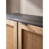 thumbnail of Sideboard 175x75x45 cm Mango Massivholz / Rattan Kommode mit 3 Türen, Hoher Kommodenschrank Schwarz / Braun, Standschrank Wohnzimmer, Anrichte