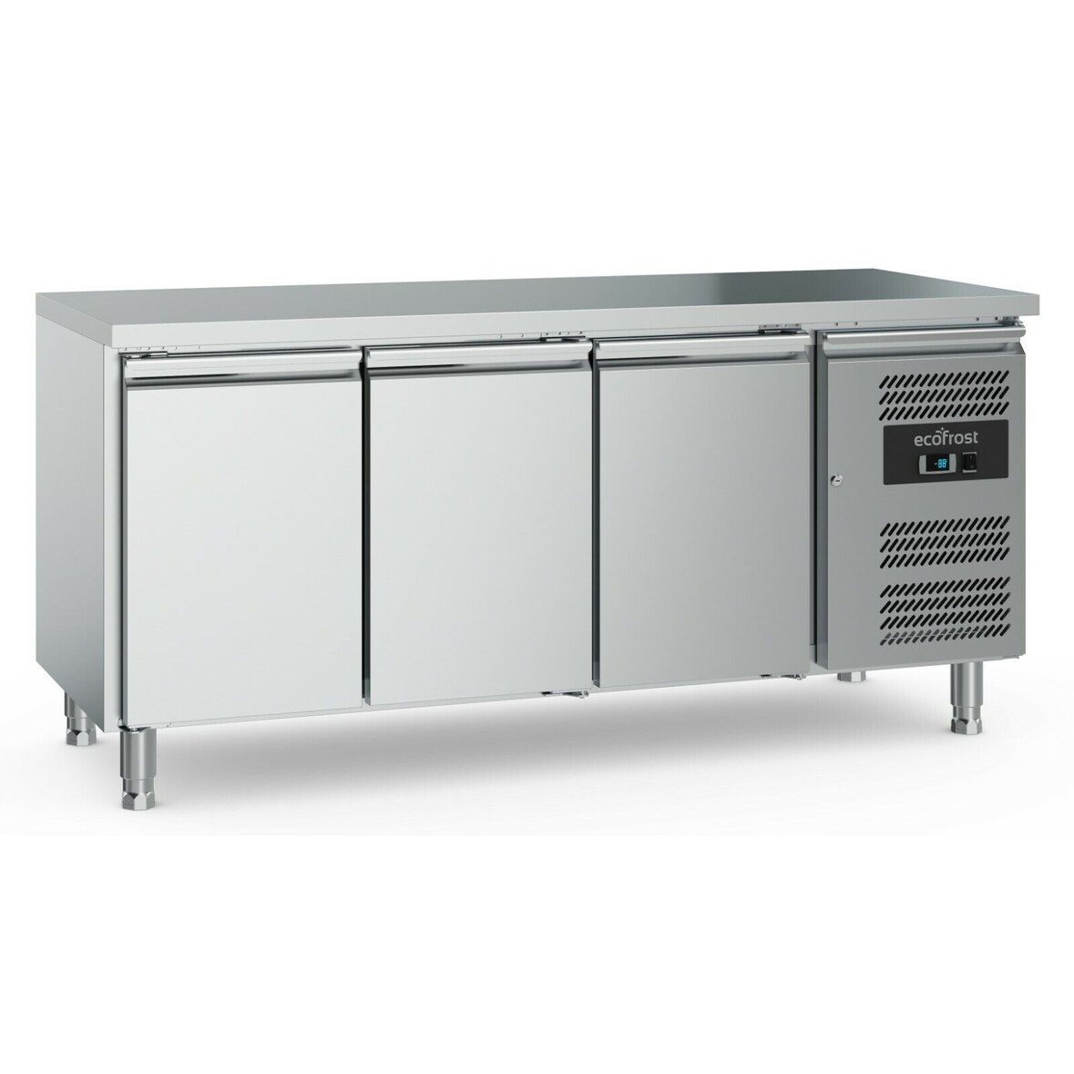 Gastro Edelstahl Kühltisch Kühltheke 3 Türen 1795x600x850mm 339l +2/+8°C