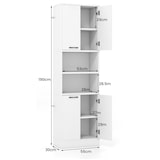 thumbnail of COSTWAY 190 cm hoher Küchenschrank, Aufbewahrungsschrank, hoher Schrank mit Türen, Regale weiß