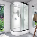 thumbnail of Duschkabine Komplettdusche Fertigdusche Dusche D60-70M0L-EC 120x80 cm mit 2K Scheiben Versiegelung
