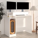 thumbnail of vidaXL Bureau met LED-verlichting 97x45x90 cm bewerkt hout wit
