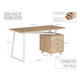 thumbnail of Mod. ELEGANT OAK Scrivania Tavolo per computer Mobile con Cassetti per camera ufficio by Yelloo