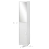 thumbnail of kleankin Armario para Baño Alto Mueble Columna de Baño con Espejo 2 Puertas y Estantes Interiores Ajustables Multiusos para Cocina Salón 32x28x162 cm