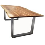 thumbnail of SIT Möbel Baumkante-Esstisch 180x90 cm | 26 mm Tischplatte natur aus Akazie | Gestell Stahl silbern | B180xT90xH77 cm | 07199-85 | Serie TABLES & CO