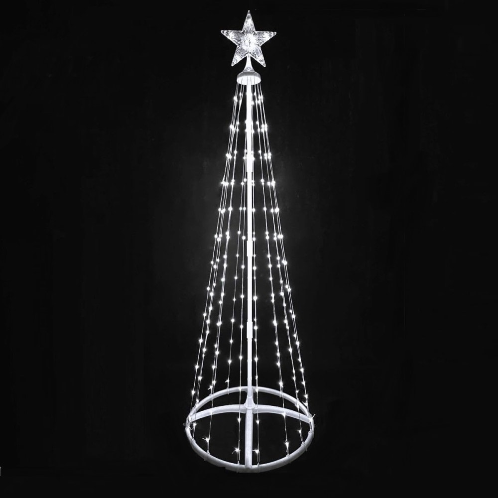 Luzes LED para árvore de Natal com estrela, 1,5 m metros 218 LEDs luz à prova de água, 8 modos 220-240 V