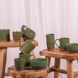 thumbnail of Coffret de 4 mugs Jaspe 35 cl vert -  35.00 cl Rond Porcelaine Table Passion 8.50x8.50 cm