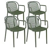 thumbnail of Lot de 4 fauteuils en plastique vert olive