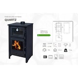 thumbnail of Estufa de leña con horno QUARTZ 12.4 kW, calefacción hasta 210 m³, diseño eficiente y compacto