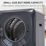 thumbnail of Wäschetrockner 3 kg bis 4 kg 850 W mit 6 Programmen Überhitzungsschutz Wandmontage in Grau 35x25x70cm für effiziente Trocknung, platzsparende Nutzung