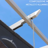 thumbnail of Pergola Gazebo 3x3 da Giardino Telo Poliestere 180 g/mq Scorrevole, Struttura in Acciaio e Metallo, 300x300 per Esterno - Grigio/Tortora