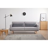 thumbnail of SalesFever 3-Sitzer Sofa mit Schlaffunktion | inkl. Zierkissen | Bezug Webstoff | Beine Pinienholz | B 214 x T 86 x H 83 cm | grau