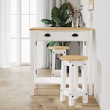 thumbnail of Tabourets De Bar Lot De 2 Blanc Bois Massif De Pin