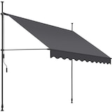 thumbnail of Klemmmarkise mit Handkurbel, höhenverstellbar - 250 x 180 cm, schwarz/grau