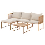 thumbnail of SVITA DETROIT Polyrattan Tuinloungeset Modulaire Hoekbank met Tafel Inclusief Kussens Beige