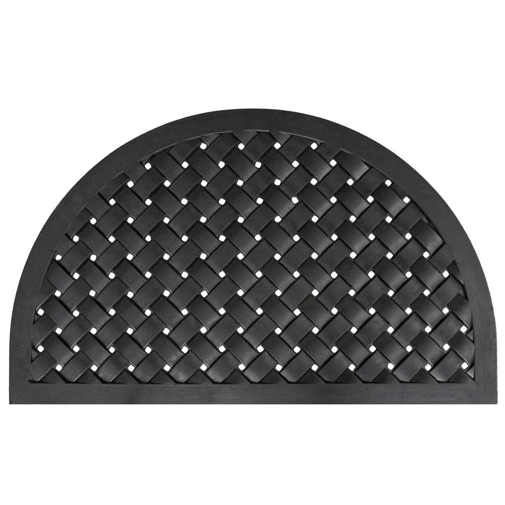 Rubber deurmat Weave halfrond - 56 x 91 cm