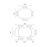thumbnail of Kyoto - Uitschuifbare tafel (120/180 x 90 cm) in antraciet glas