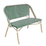 thumbnail of Panca da terrazza in alluminio e rattan sintetico bianco e verde
