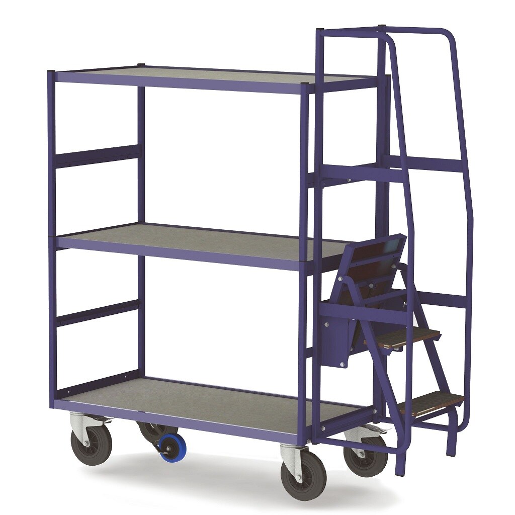 Provost Chariot escabeau 2-en-1 - 184,5 x 65 x 186cm