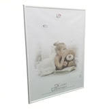 thumbnail of Marco curvo moderno de 35 x 50 cm en madera blanca con panel de MDF resistente y cristal Crilex para fotos, imágenes, carteles, documentos