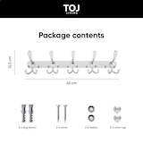 thumbnail of TOJ Living Wandkapstok – 15 haken – 45 cm – RVS – Chroom – Muurkapstok