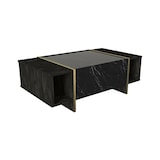 thumbnail of Dmora Wohnzimmertisch Dpagliar, Niedriger Wohnzimmertisch, Kaffeeregal, Couchtisch für Sofa, 104x60h37 cm, Schwarz und Gold