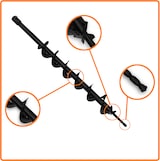 thumbnail of EBERTH Erdbohrer 800 mm, Ø 80 mm, Stahl, schwarz lackiert, 20 mm Aufnahme, 45° Schneide, mit Sicherungsbolzen