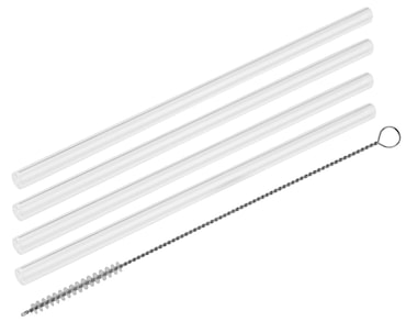 Fackelmann Set 4 cannucce in Vetro con scovolino