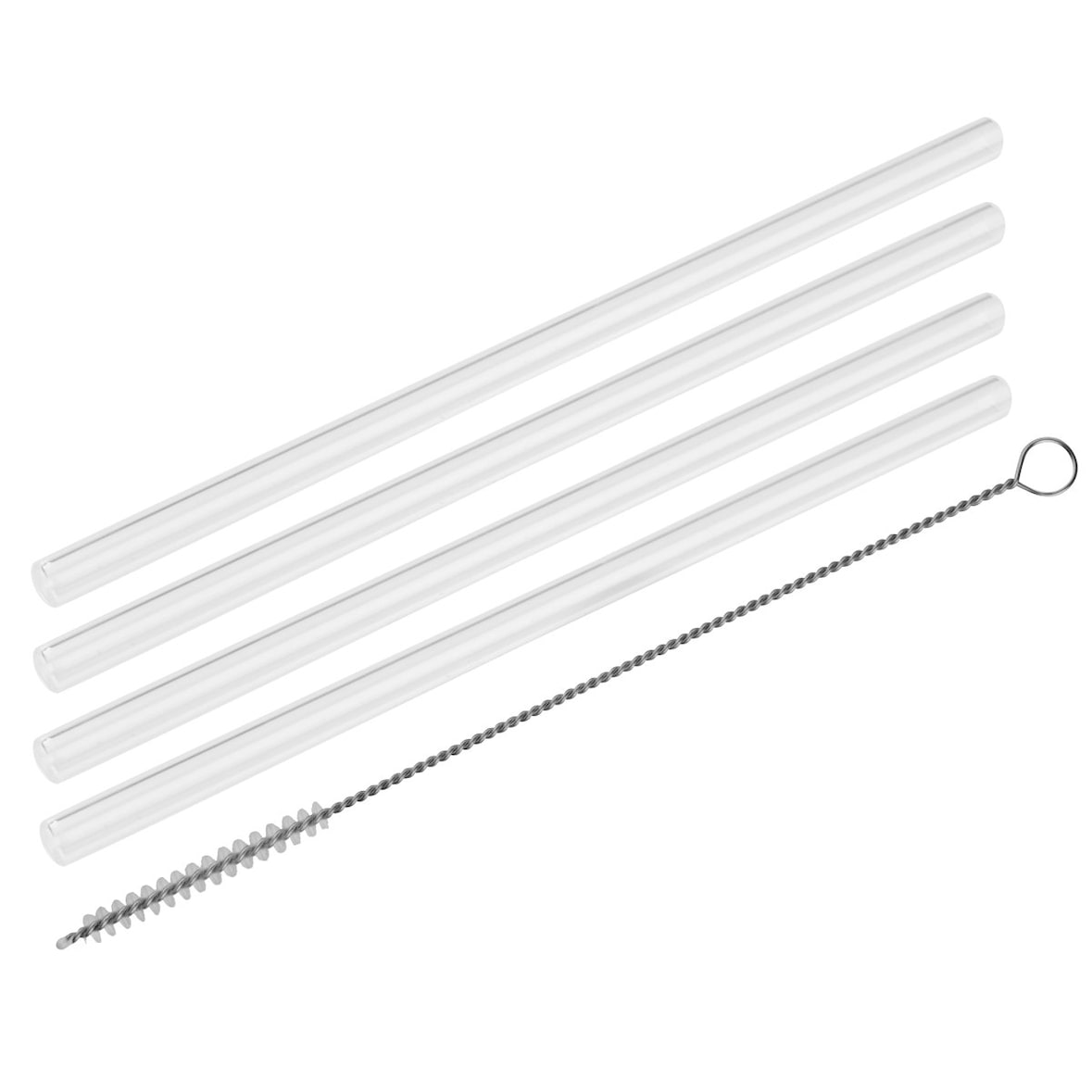 Fackelmann Set 4 cannucce in Vetro con scovolino