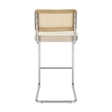 thumbnail of Lot de 2 chaises hautes en acier et velours beige
