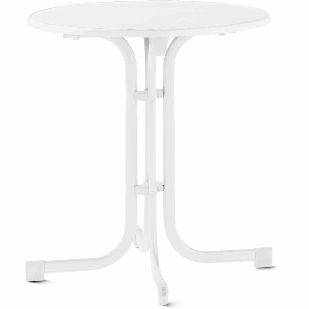 SIEGER Boulevard-Klapptisch, Ø 70 cm, weiß 207W