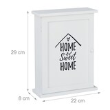 thumbnail of Relaxdays Schlüsselkasten Holz, Home Sweet Home-Aufdruck, Landhausstil, zum Aufhängen, Schrank HBT 29 x 22 x 8 cm, weiß