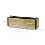 thumbnail of HORTALIA Jardinera Exterior de Madera con Refuerzo de Aluminio GHIO – Terraza, Jardín o Balcón – 120x45x40 cm