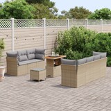thumbnail of vidaXL 10-teiliges Garten Sofa Set mit Kissen Beige Poly Rattan Akazie