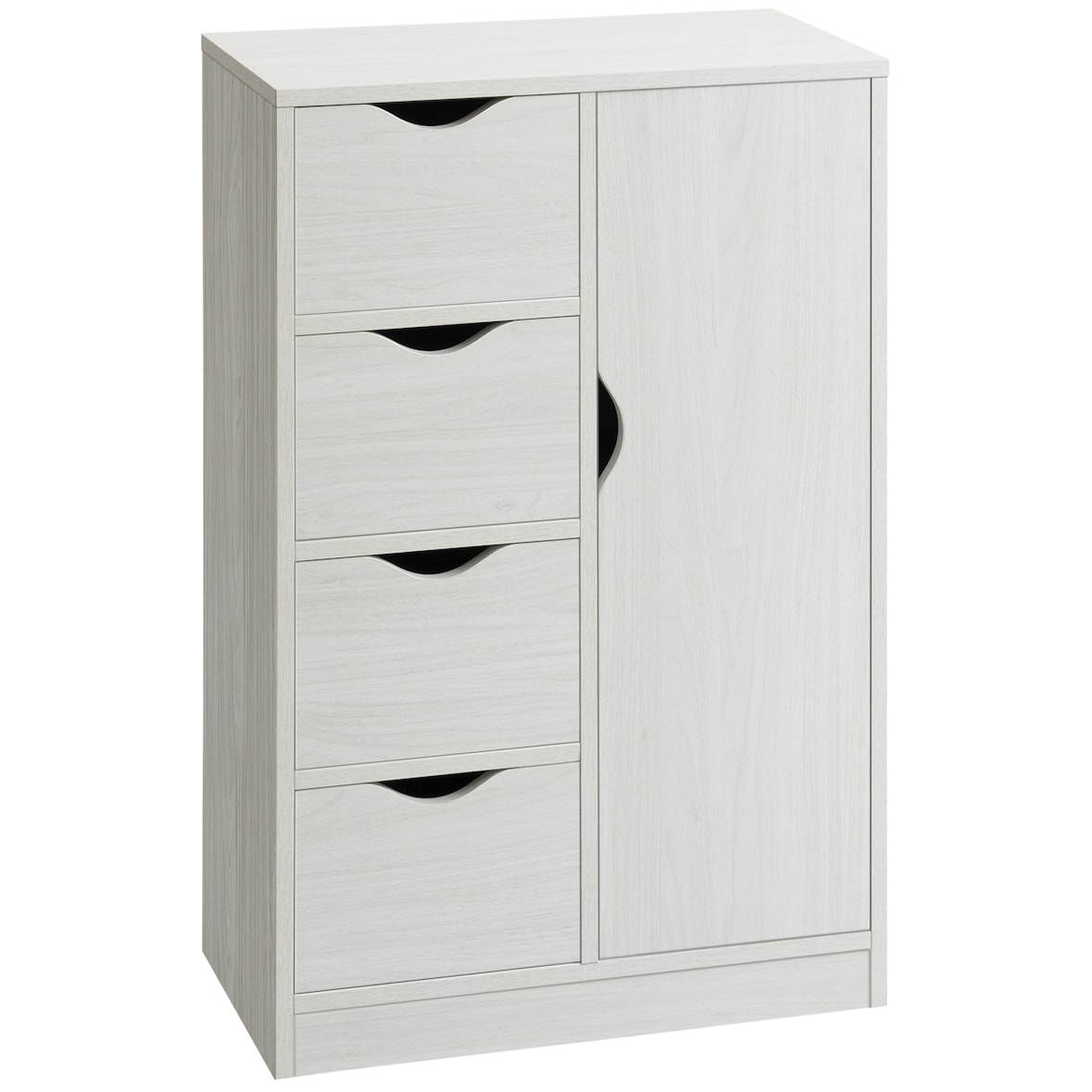 HOMCOM Armario de Salón con 4 Cajones 1 Puerta y Estante Interior Mueble Auxiliar de Almacenaje Multiusos para Baño Dormitorio Comedor 54x29x83 cm