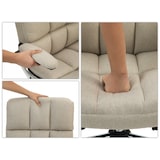 thumbnail of Sedia da ufficio HWC-J21, sedia direzionale girevole da scrivania, regolabile in altezza ~ tessuto/tessuto marrone chiaro