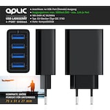 thumbnail of Aplic USB-Ladegerät 5000 mA, 4-Port Netzteil für Handy, Tablet uvm. 5000mA, 2,4A Max. je Port, 25W